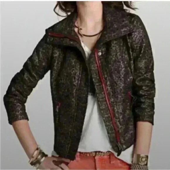 WE THE FREE LEOPARD MOTO JACKET SIZE 4 - Picture 3 of 11
